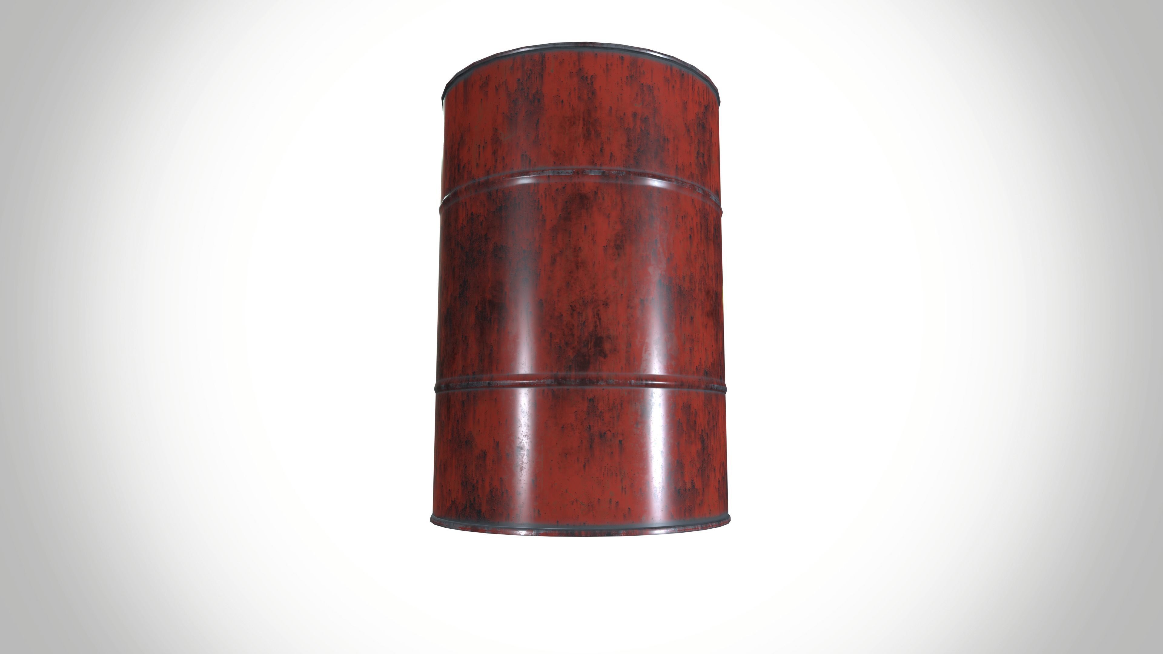 Oil Barrel Low-poly 3D model_4