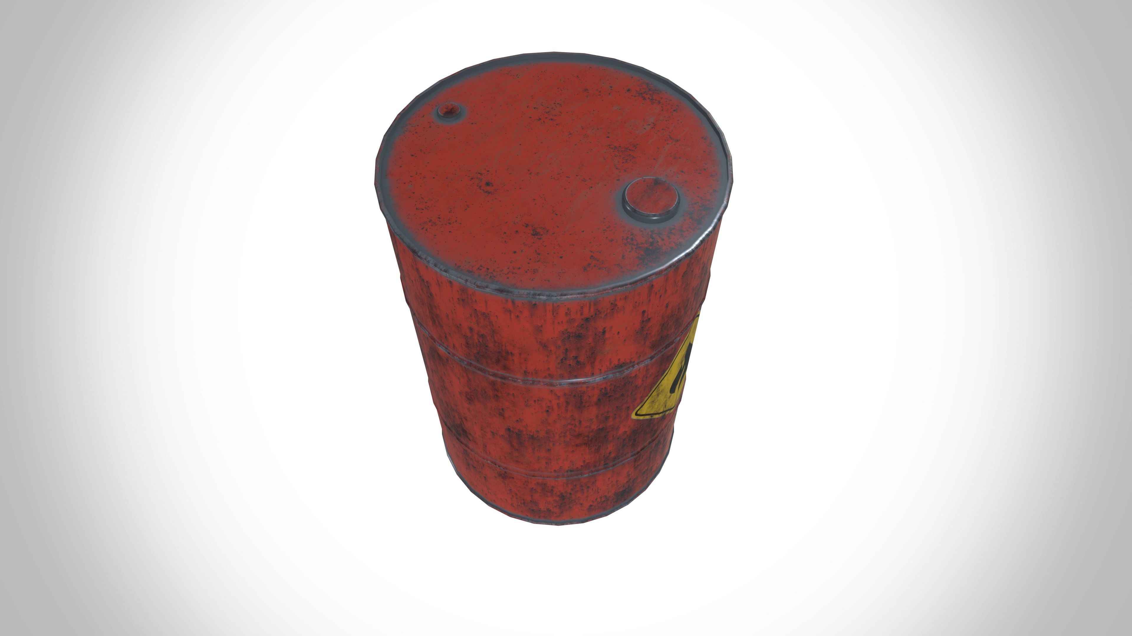 Oil Barrel Low-poly 3D model_3