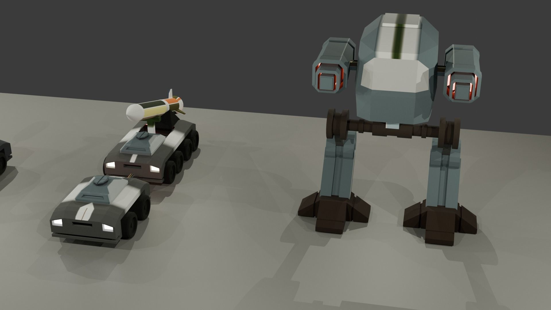 low poly tanks Low-poly 3D model_5