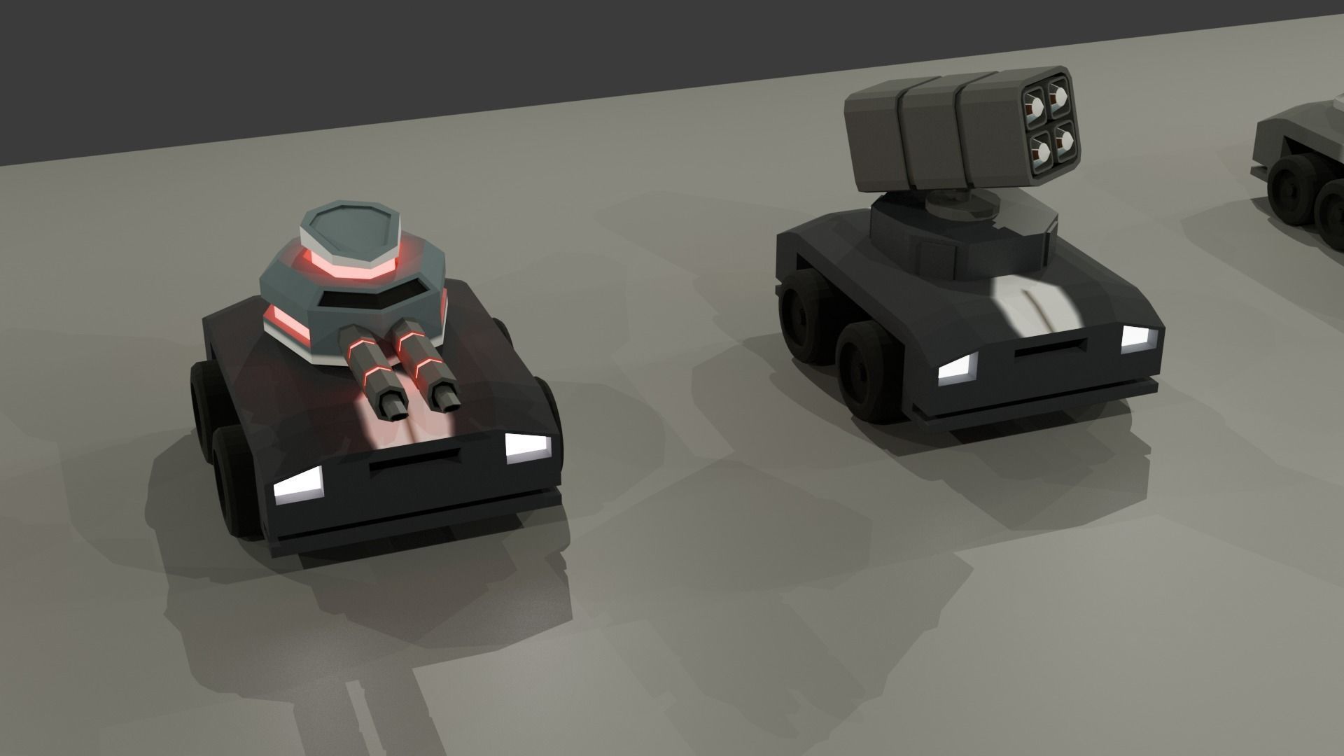 low poly tanks Low-poly 3D model_7