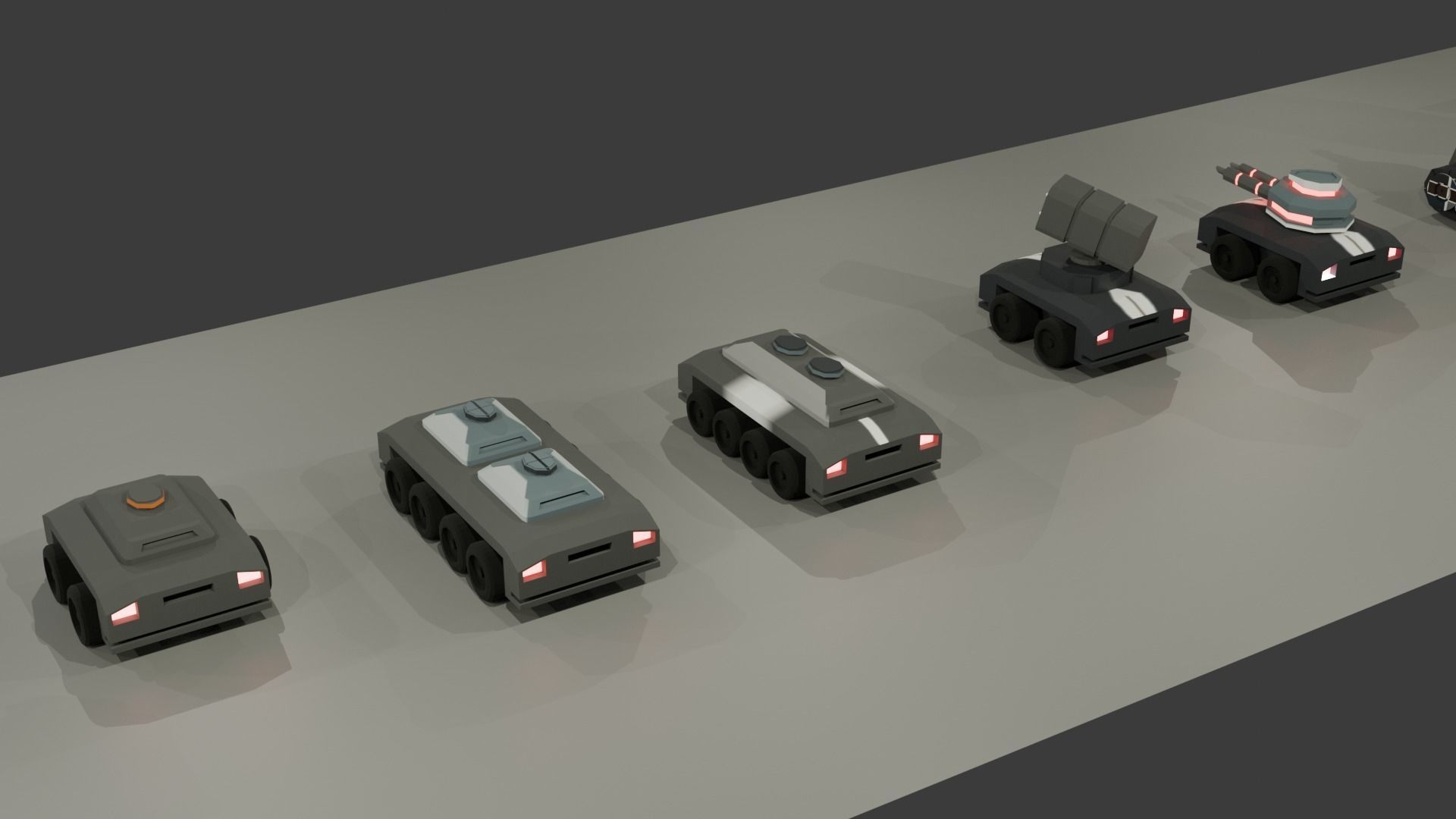 low poly tanks Low-poly 3D model_10