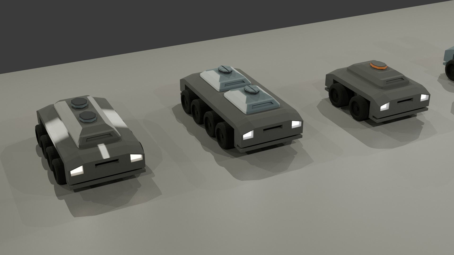 low poly tanks Low-poly 3D model_6
