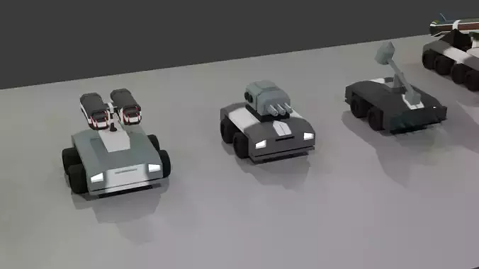 low poly tanks Low-poly 3D model
