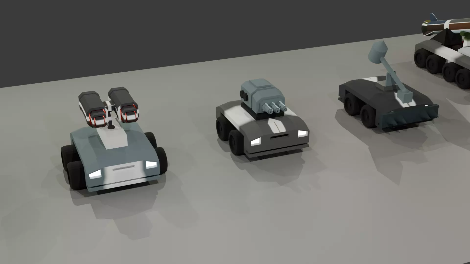 low poly tanks Low-poly 3D model_0