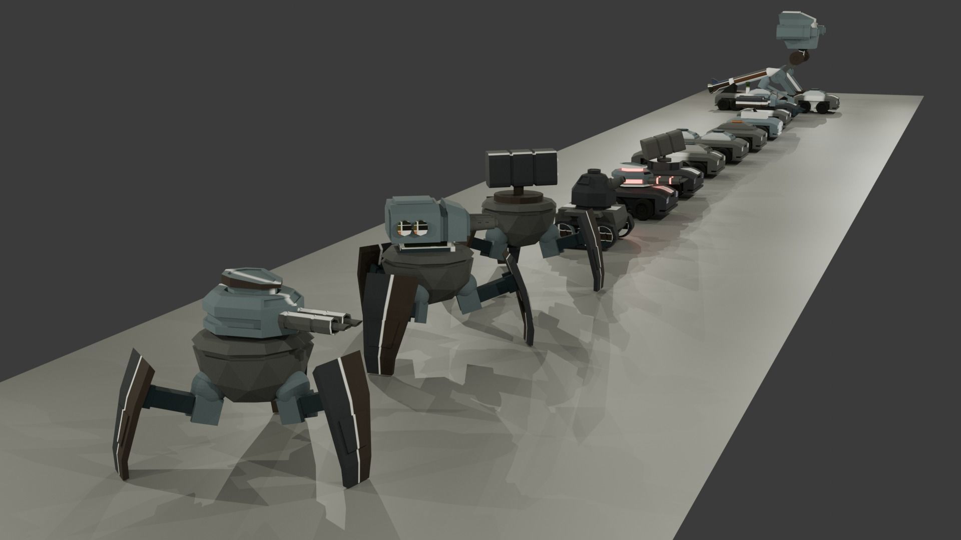 low poly tanks Low-poly 3D model_2