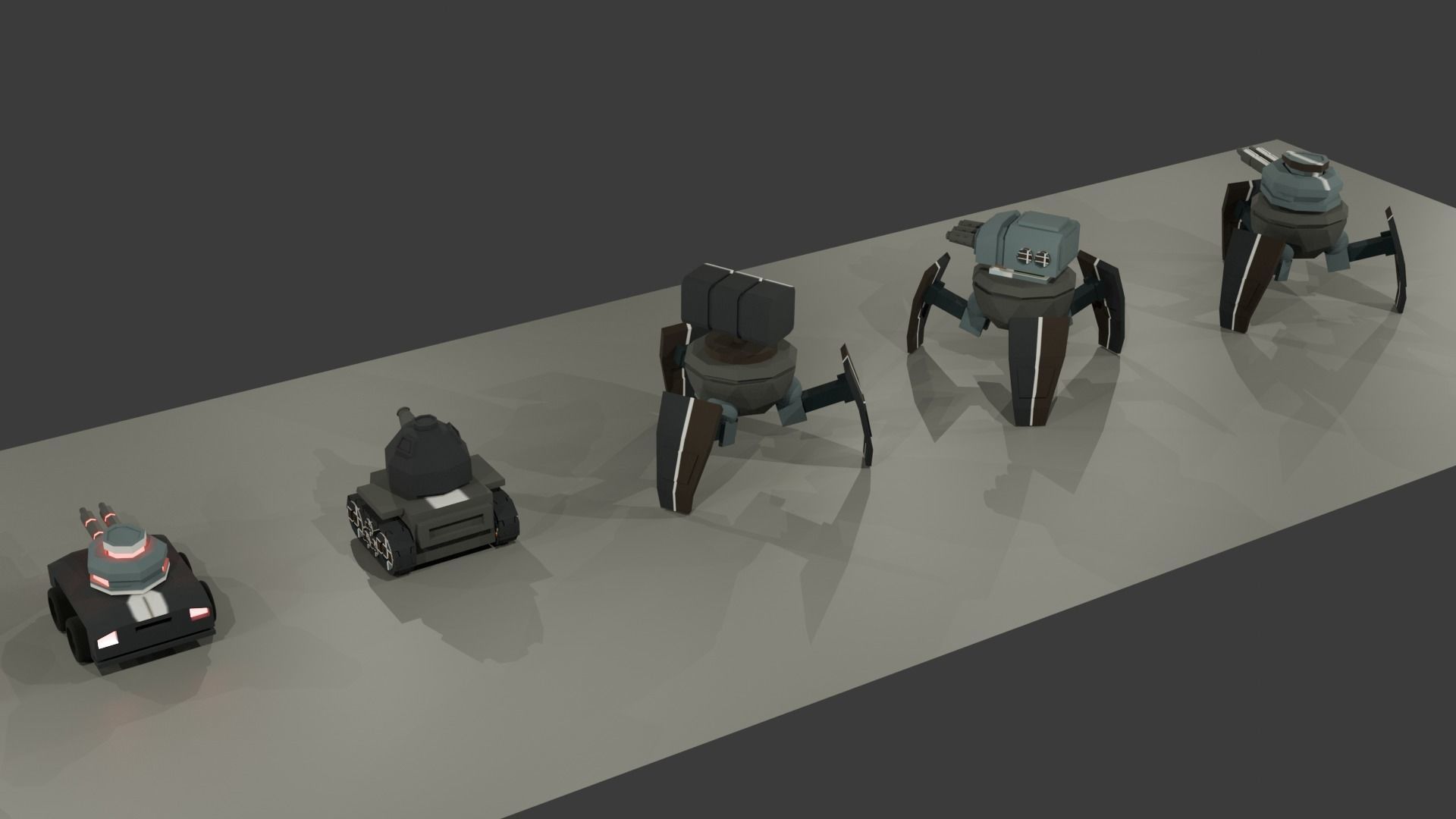 low poly tanks Low-poly 3D model_11