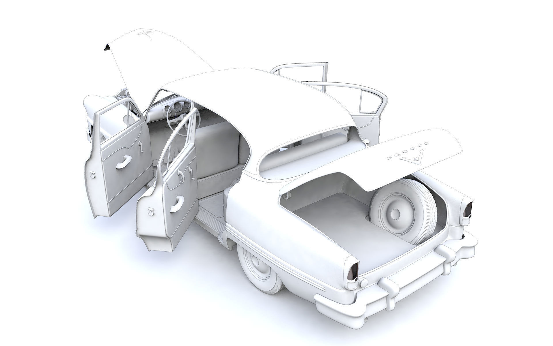 Desoto Firedome Sedan 1953 3D model_20