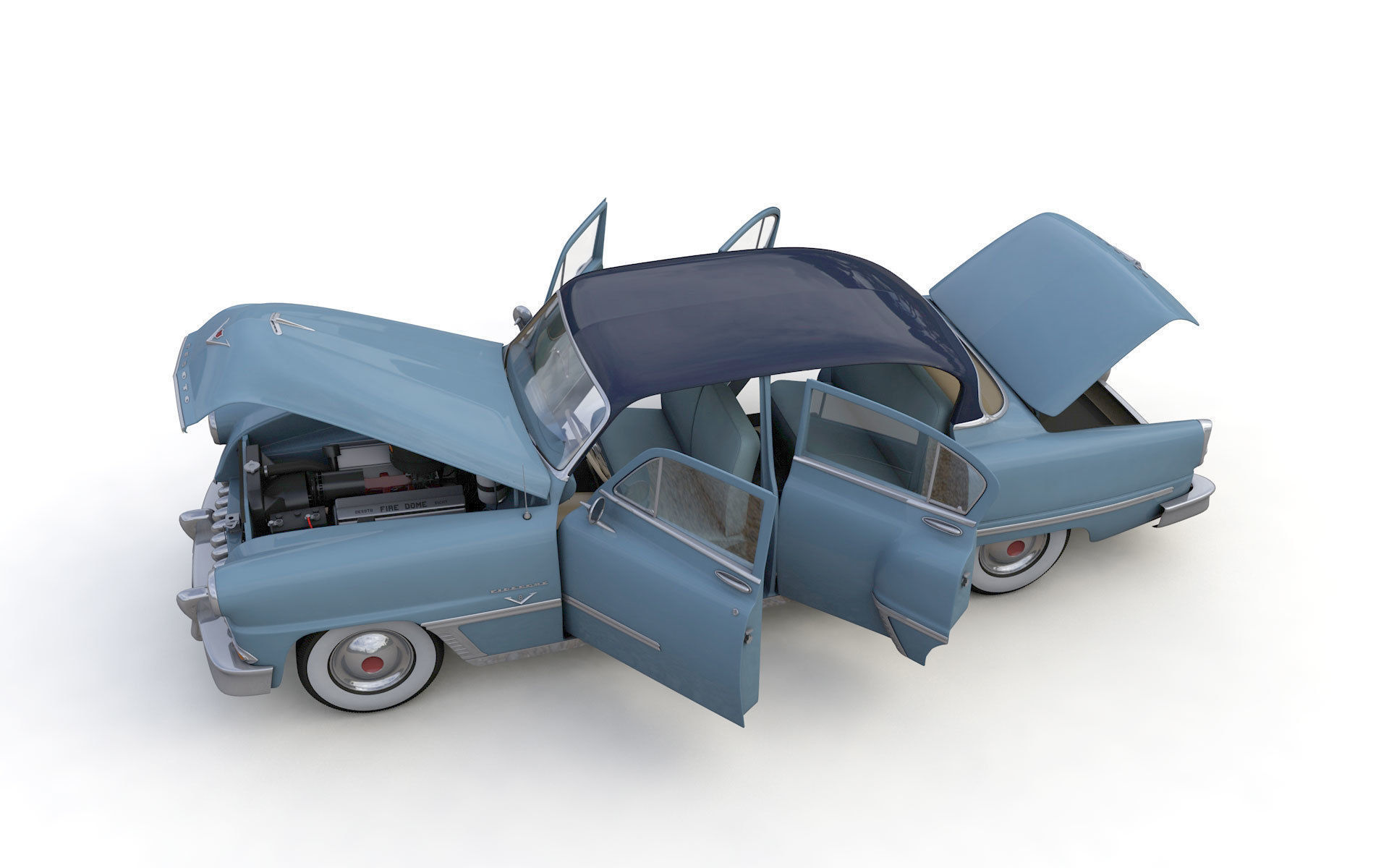 Desoto Firedome Sedan 1953 3D model_12