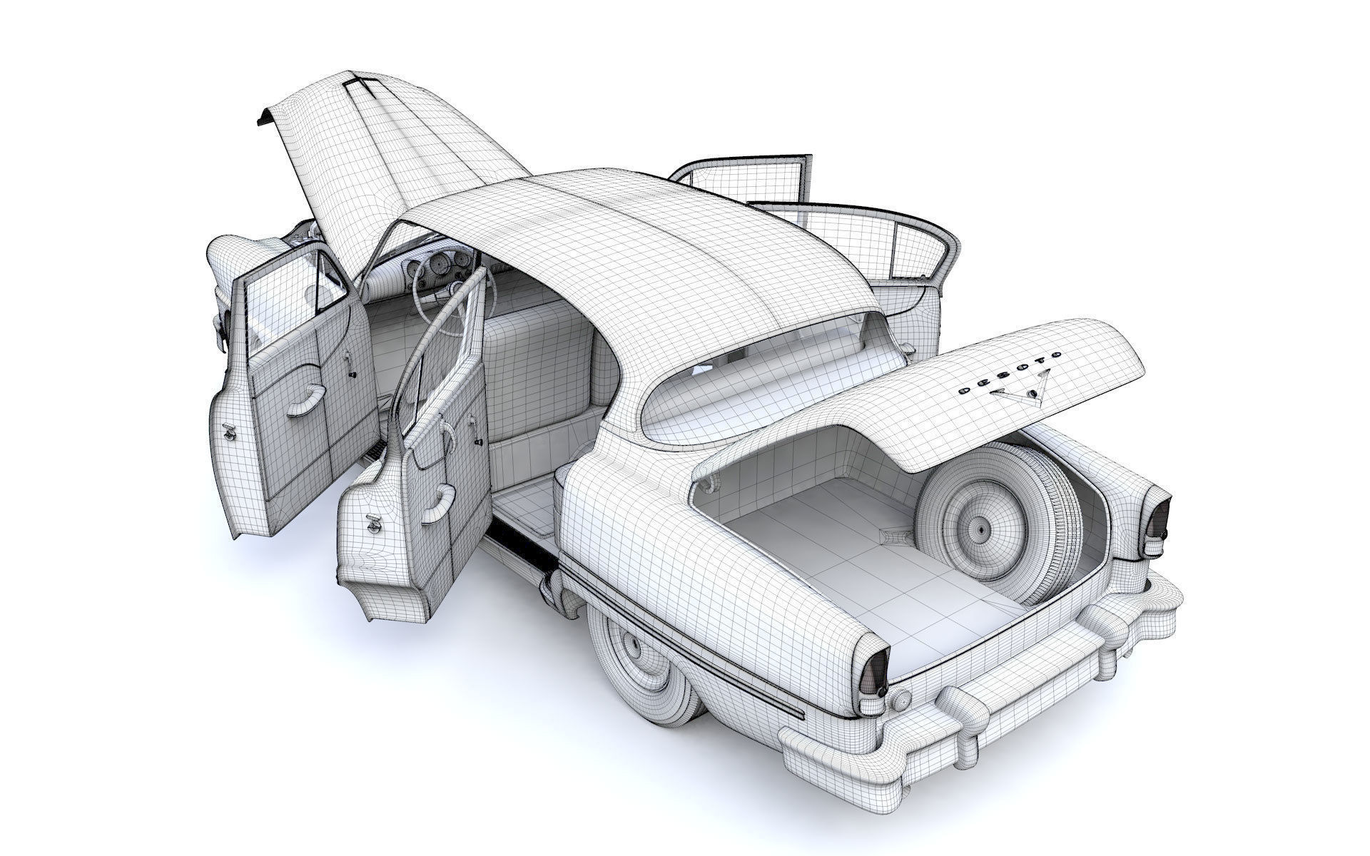 Desoto Firedome Sedan 1953 3D model_21