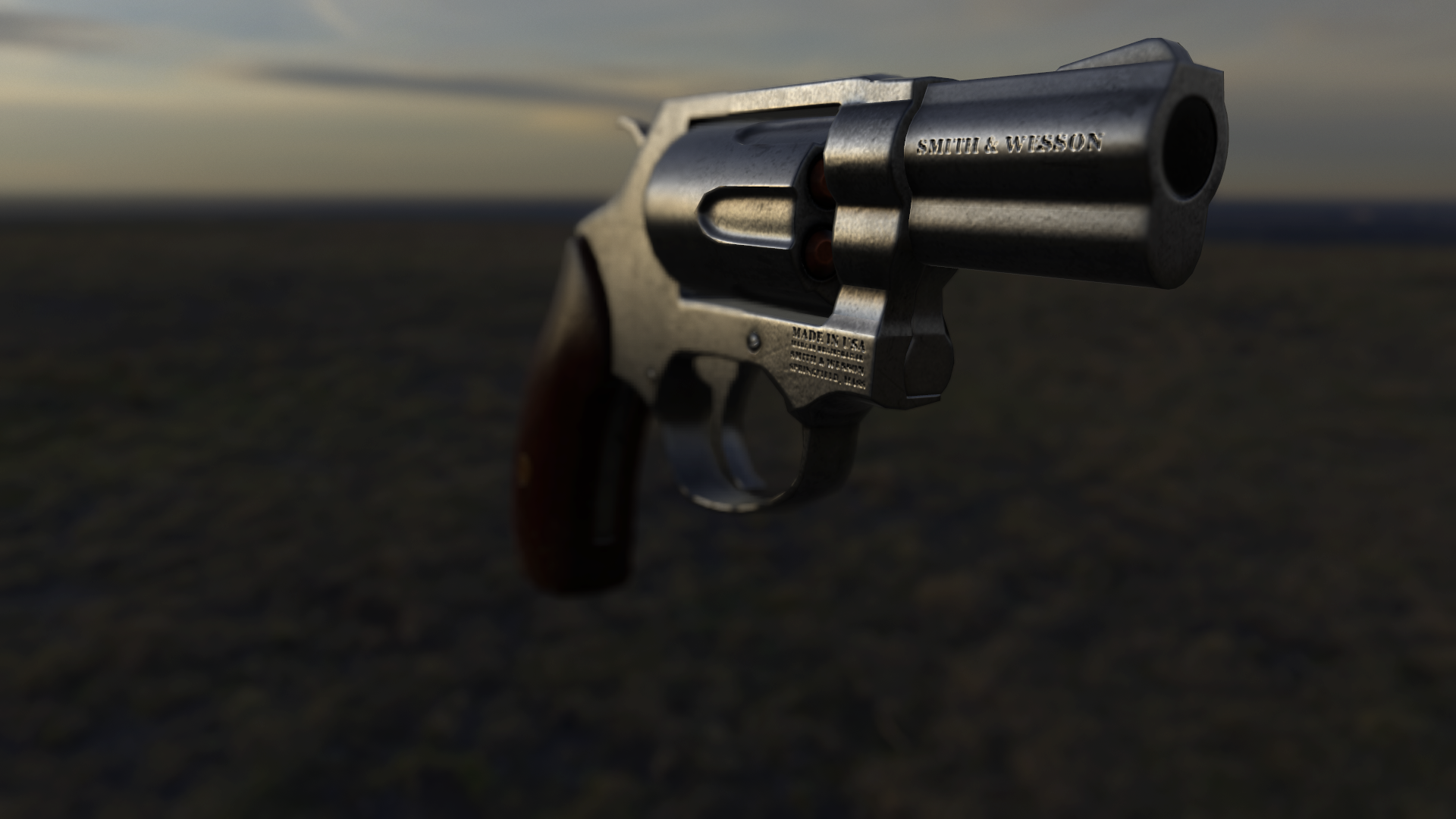 Sky02 revolver in middle of field Free 3D model_2
