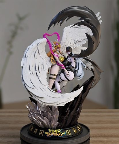 ANGEWOMON AND LADYDEVIMON - 3D PRINT - NSFW 3D print model