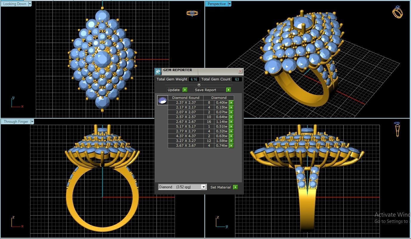Marquise Ring 3D print model_1