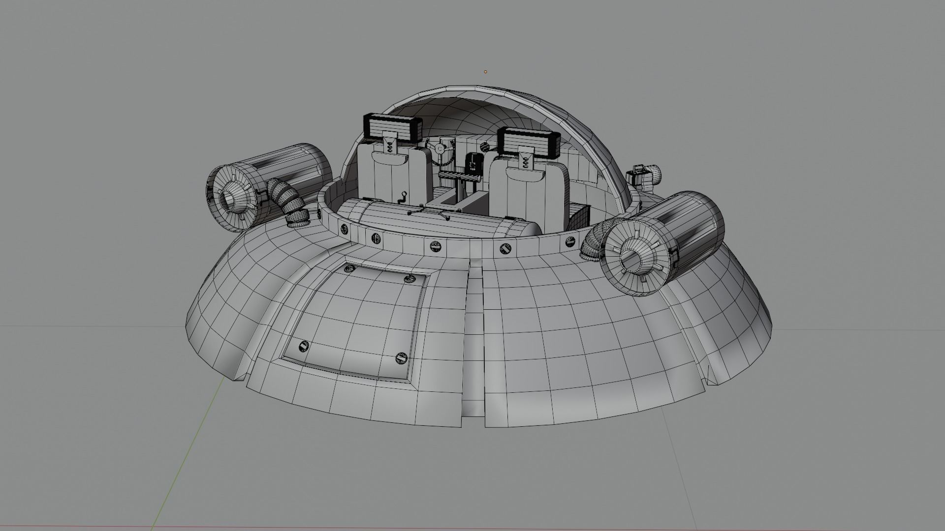 rick and morty space crusier 3D model_7