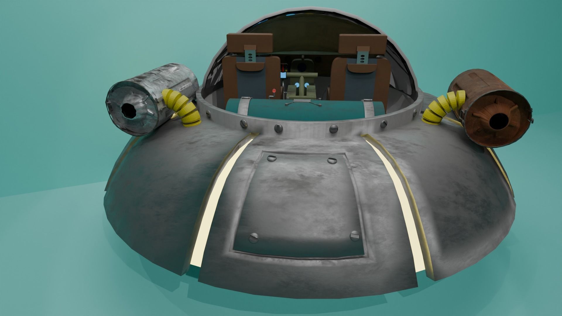 rick and morty space crusier 3D model_2