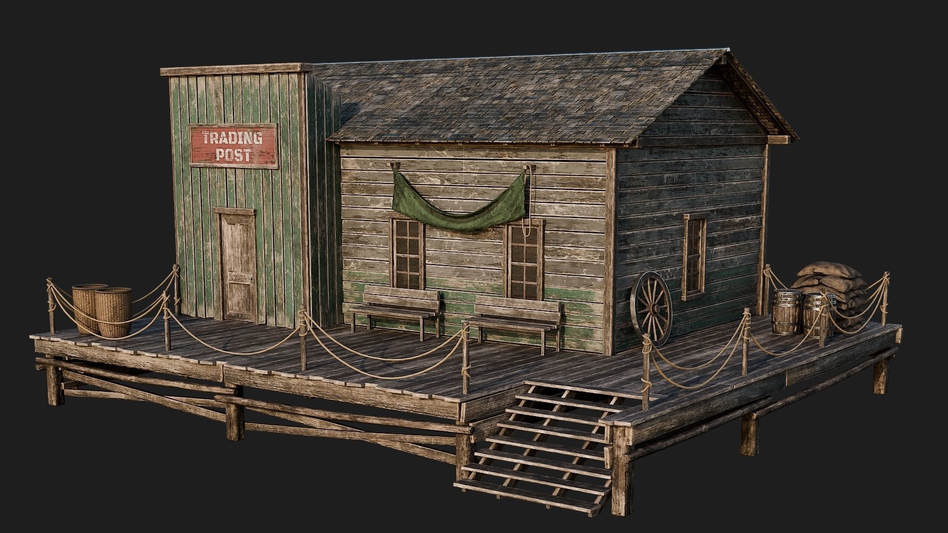 WILD WEST - 50 BUILDINGS 4K WESTERN PACK NEW Low-poly 3D model_67
