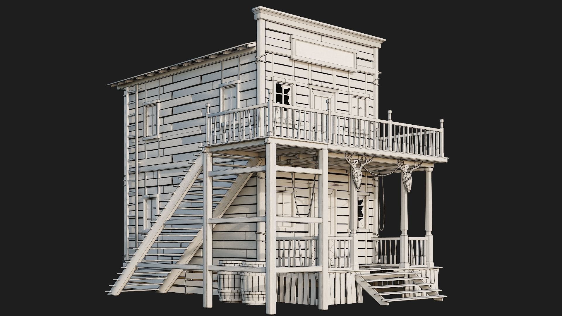 WILD WEST - 50 BUILDINGS 4K WESTERN PACK NEW Low-poly 3D model_80