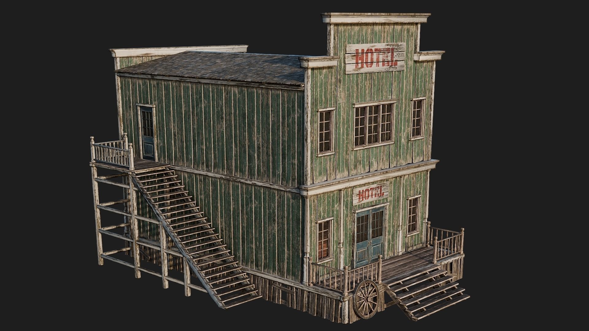 WILD WEST - 50 BUILDINGS 4K WESTERN PACK NEW Low-poly 3D model_54