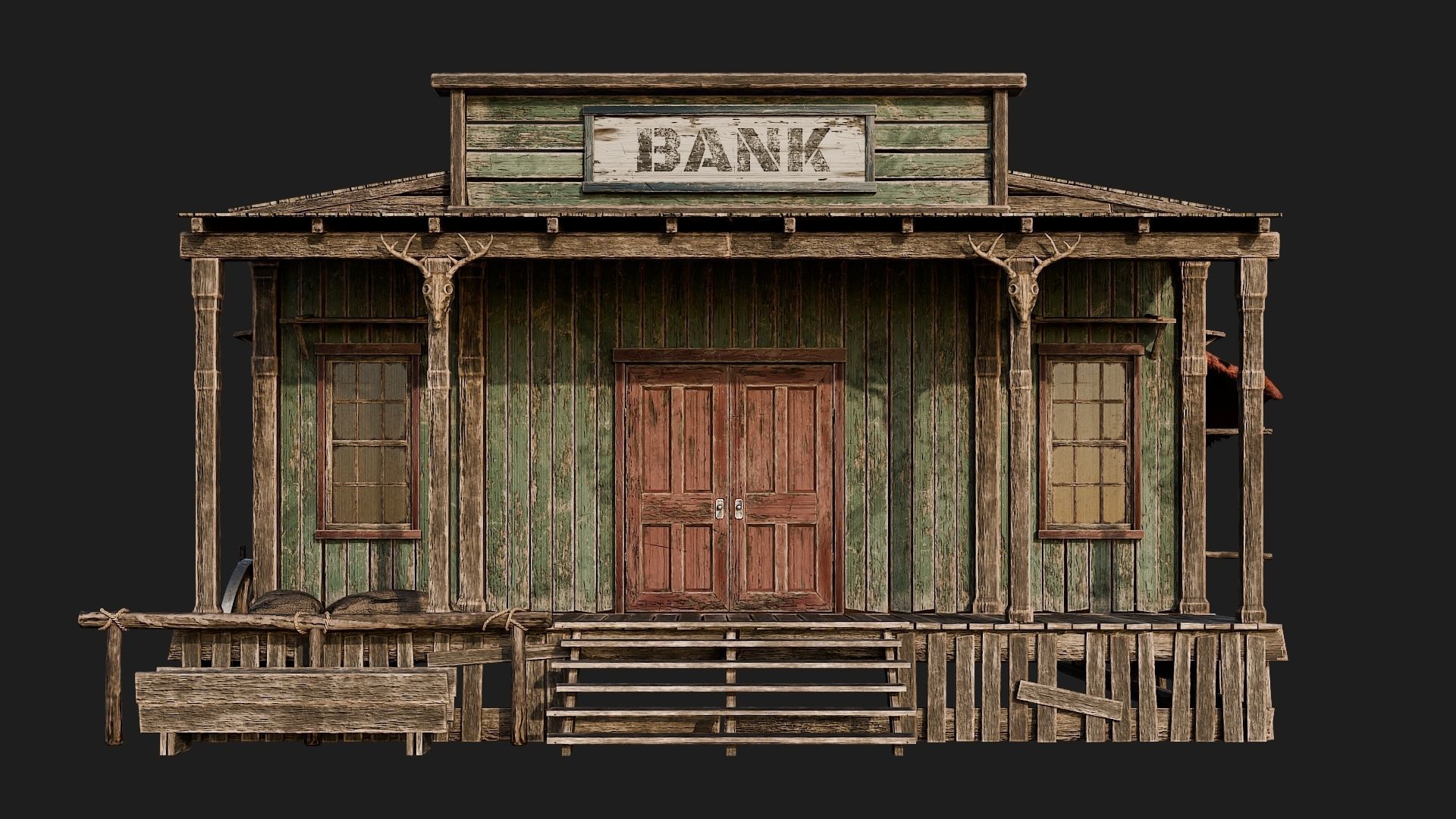 WILD WEST - 50 BUILDINGS 4K WESTERN PACK NEW Low-poly 3D model_43