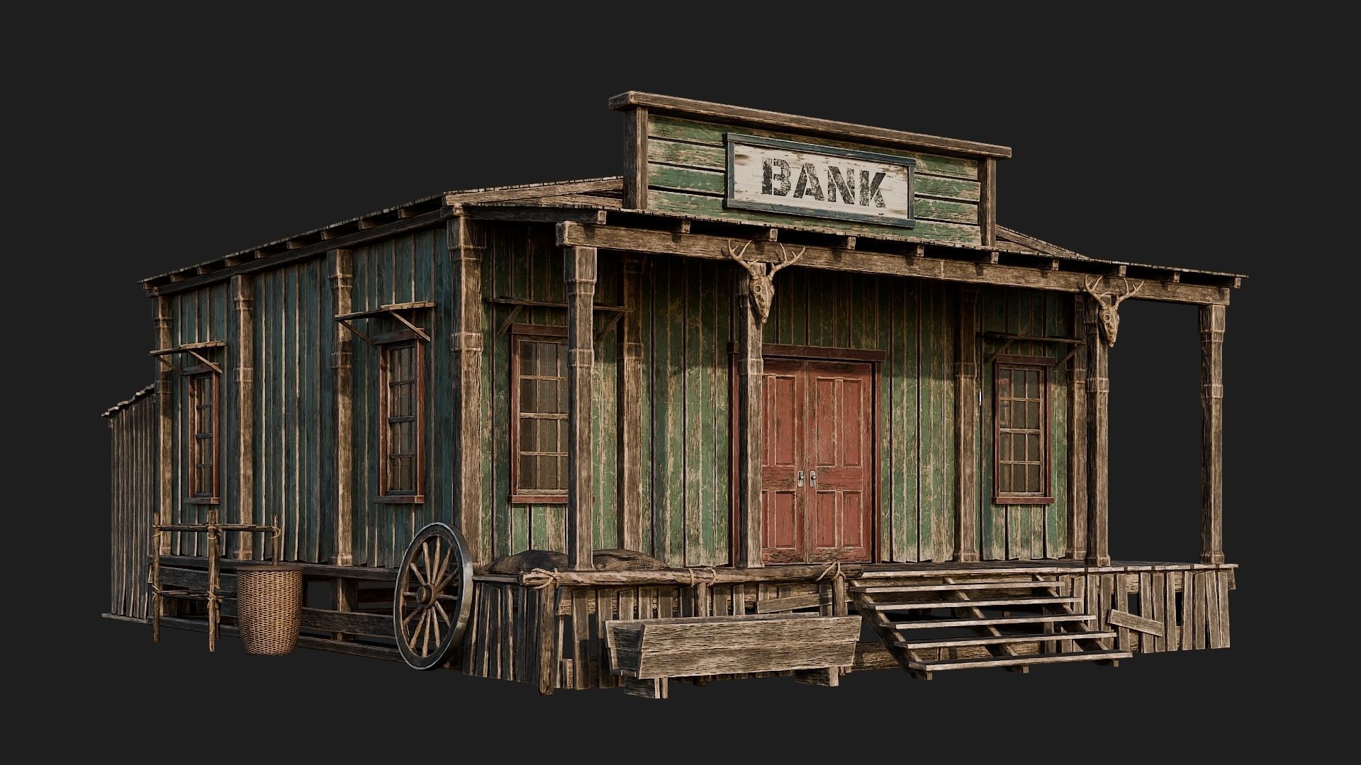 WILD WEST - 50 BUILDINGS 4K WESTERN PACK NEW Low-poly 3D model_22