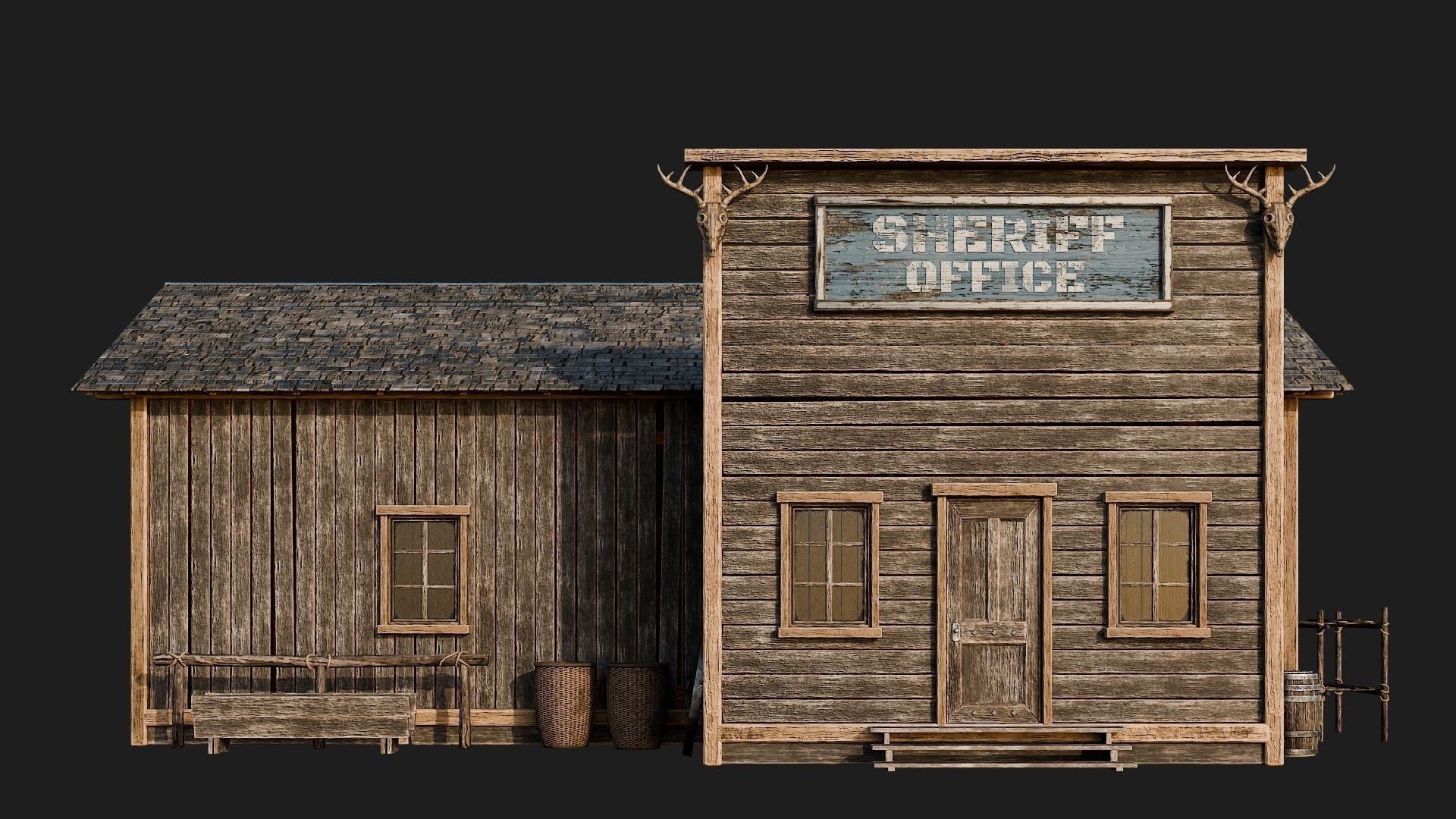 WILD WEST - 50 BUILDINGS 4K WESTERN PACK NEW Low-poly 3D model_70
