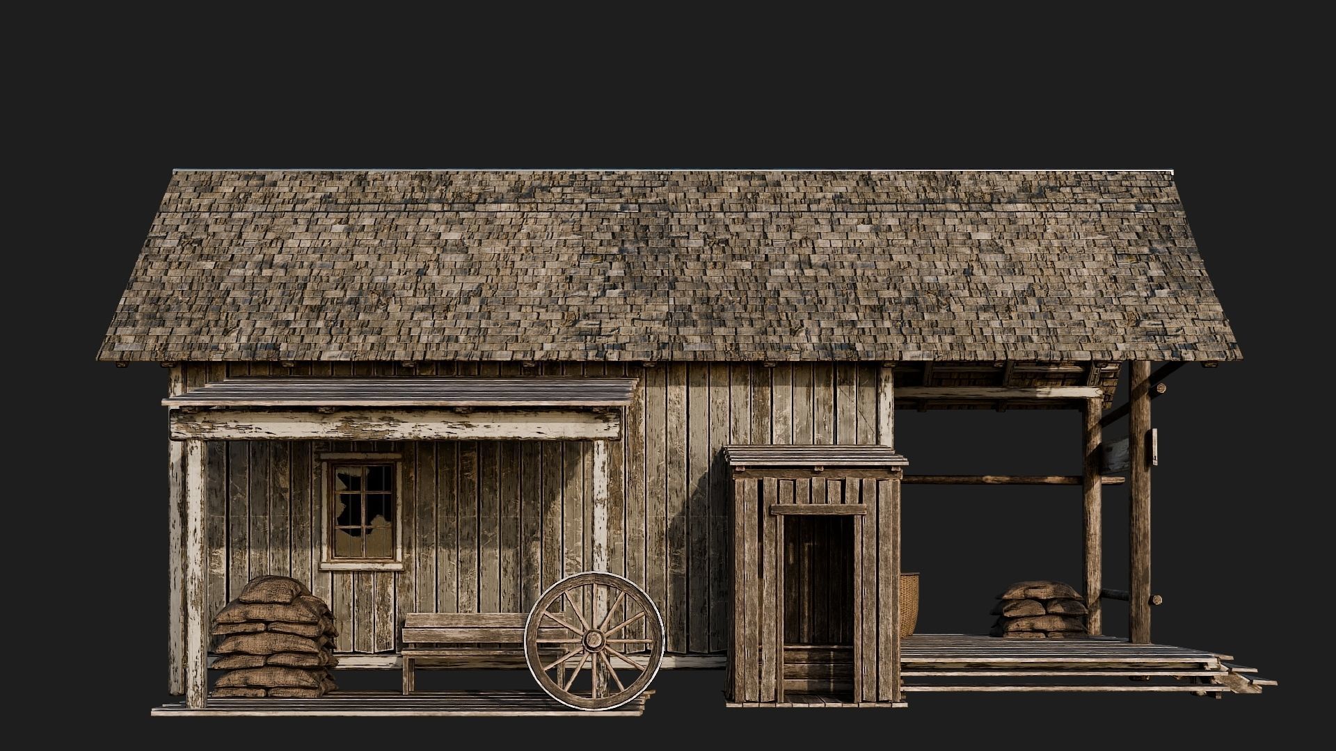 WILD WEST - 50 BUILDINGS 4K WESTERN PACK NEW Low-poly 3D model_50