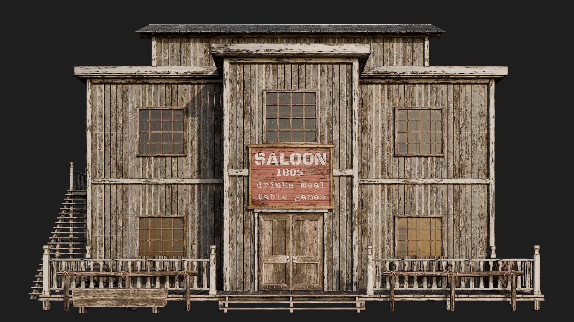 WILD WEST - 50 BUILDINGS 4K WESTERN PACK NEW Low-poly 3D model_74