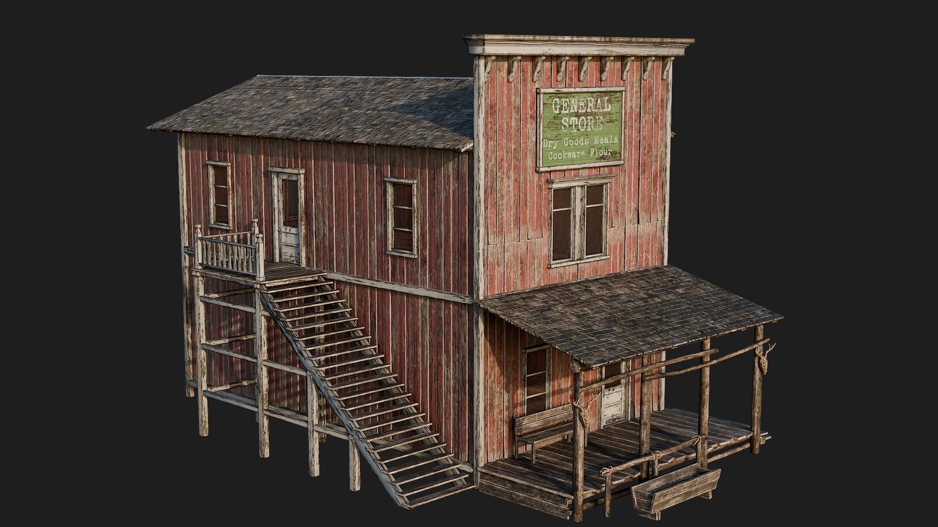 WILD WEST - 50 BUILDINGS 4K WESTERN PACK NEW Low-poly 3D model_66