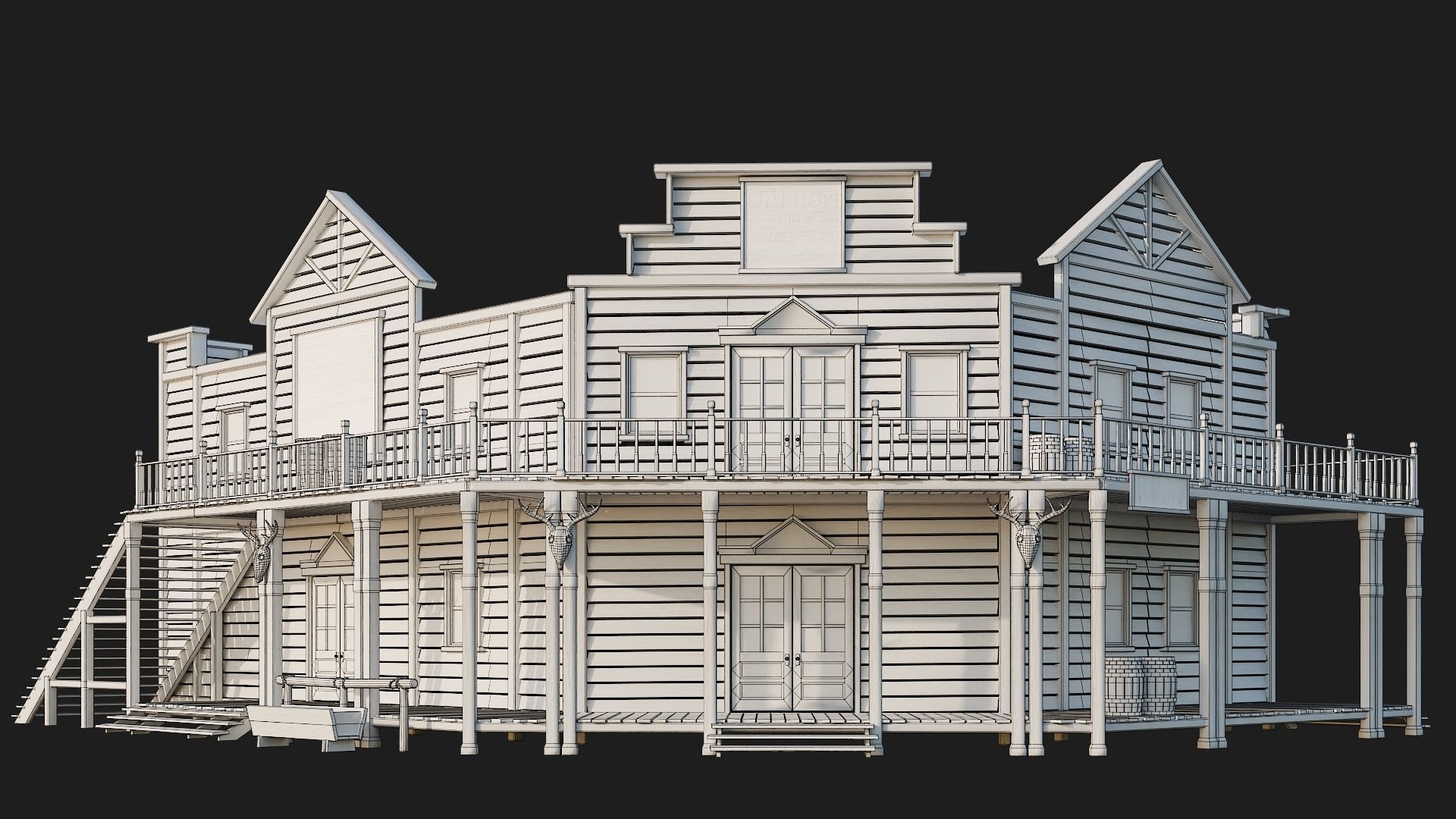 WILD WEST - 50 BUILDINGS 4K WESTERN PACK NEW Low-poly 3D model_86