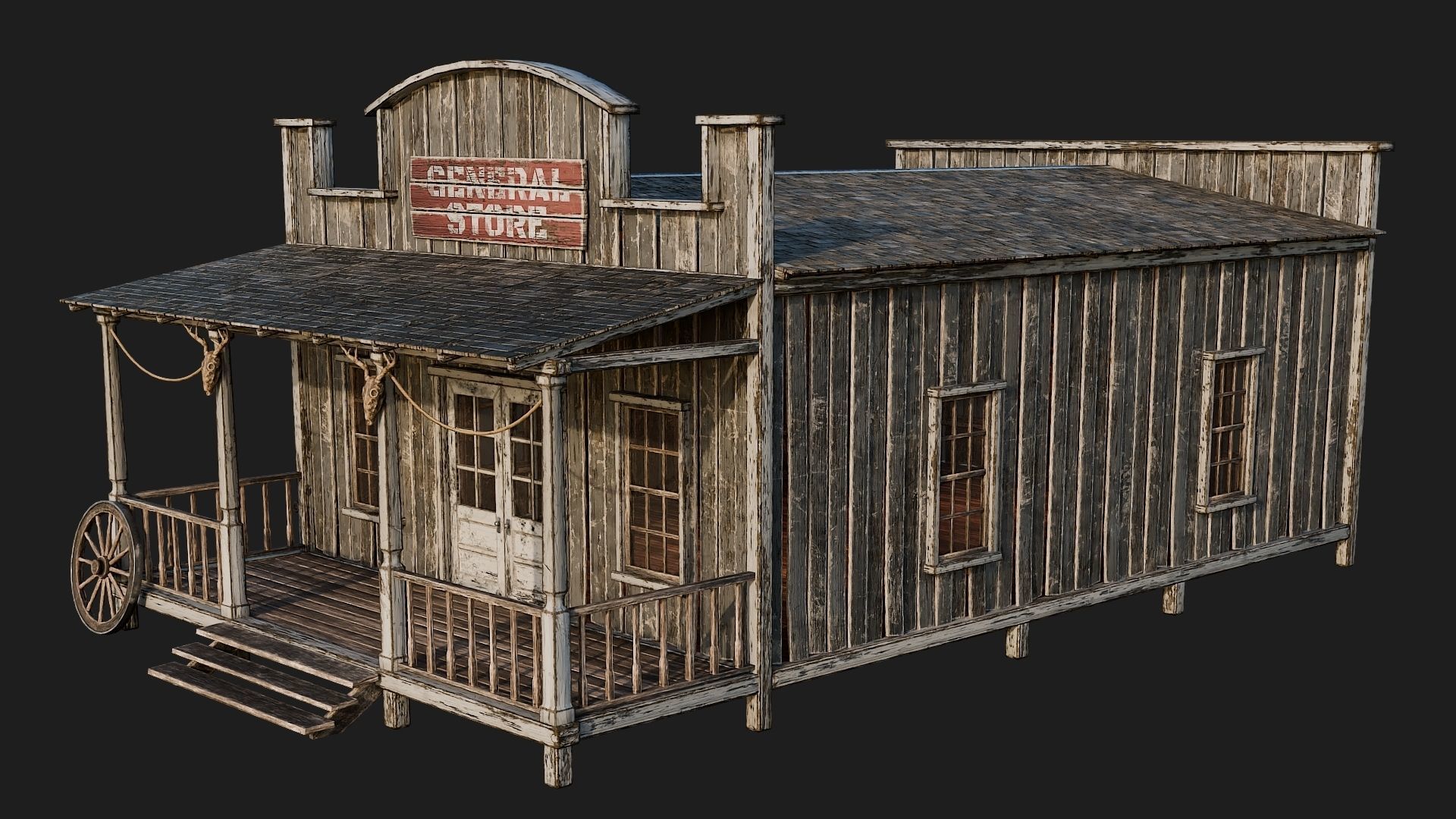 WILD WEST - 50 BUILDINGS 4K WESTERN PACK NEW Low-poly 3D model_62
