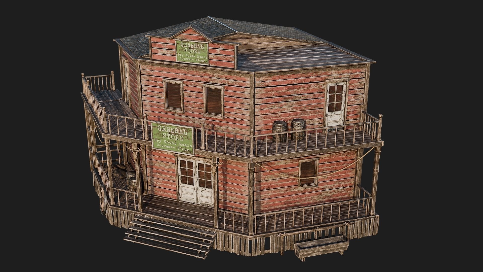 WILD WEST - 50 BUILDINGS 4K WESTERN PACK NEW Low-poly 3D model_33