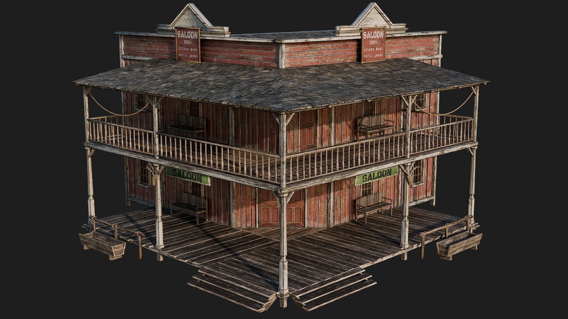 WILD WEST - 50 BUILDINGS 4K WESTERN PACK NEW Low-poly 3D model_61