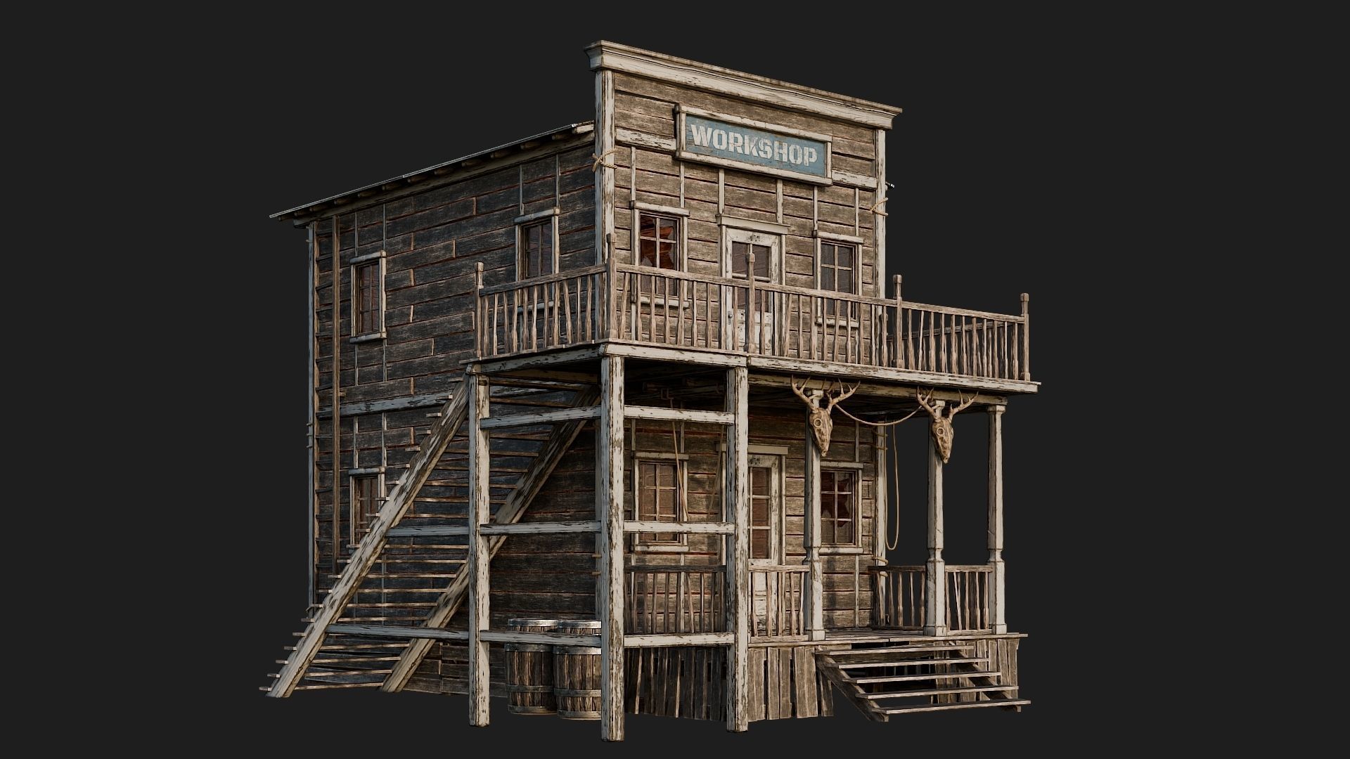 WILD WEST - 50 BUILDINGS 4K WESTERN PACK NEW Low-poly 3D model_36