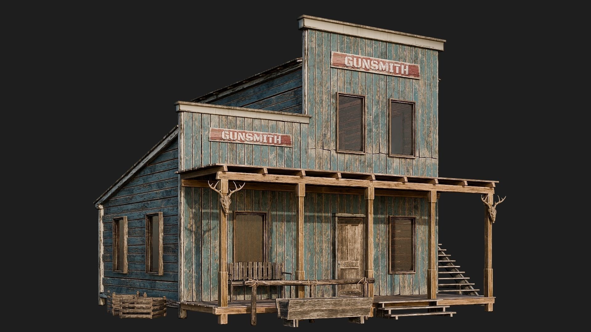 WILD WEST - 50 BUILDINGS 4K WESTERN PACK NEW Low-poly 3D model_78