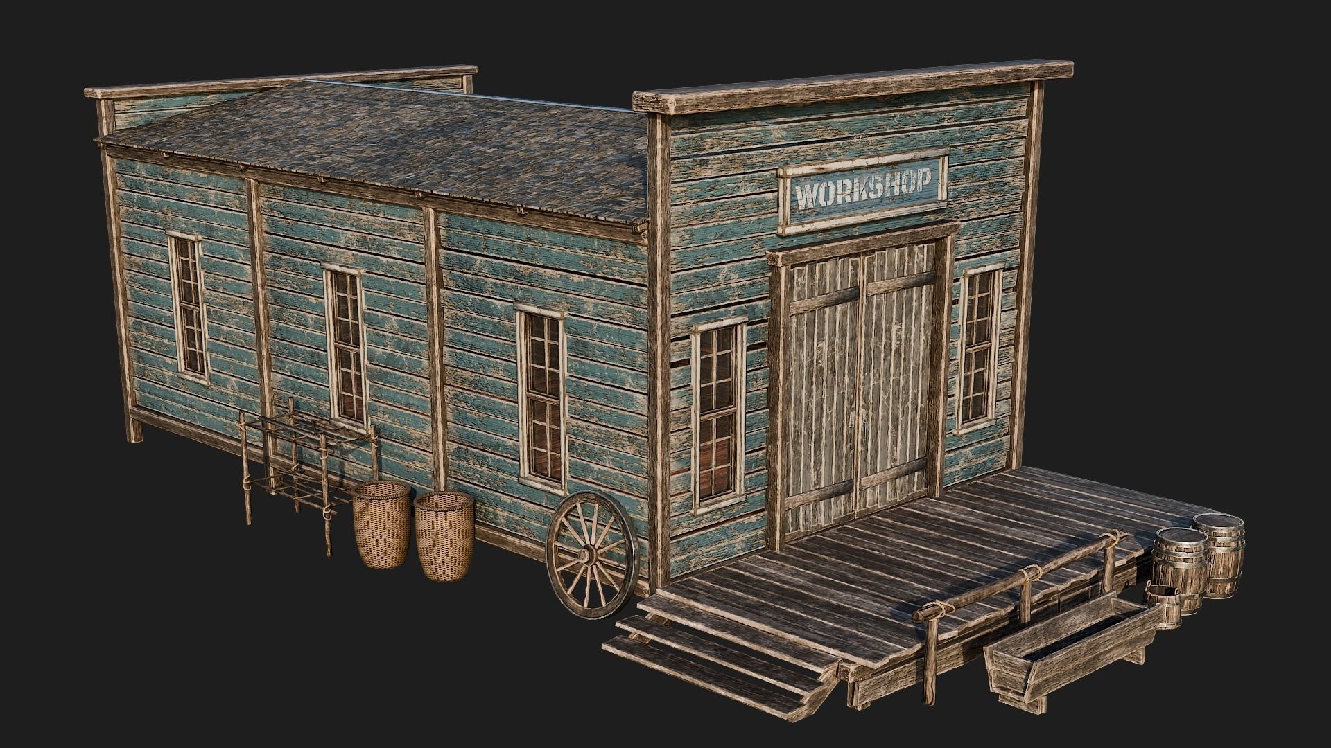 WILD WEST - 50 BUILDINGS 4K WESTERN PACK NEW Low-poly 3D model_53
