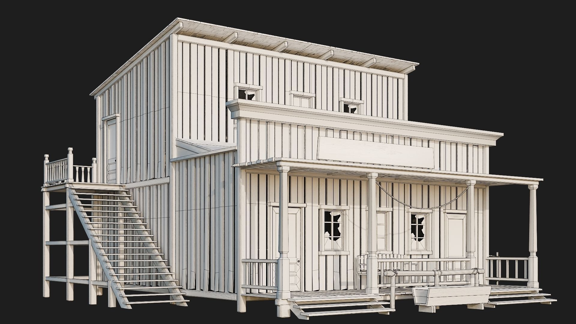 WILD WEST - 50 BUILDINGS 4K WESTERN PACK NEW Low-poly 3D model_87
