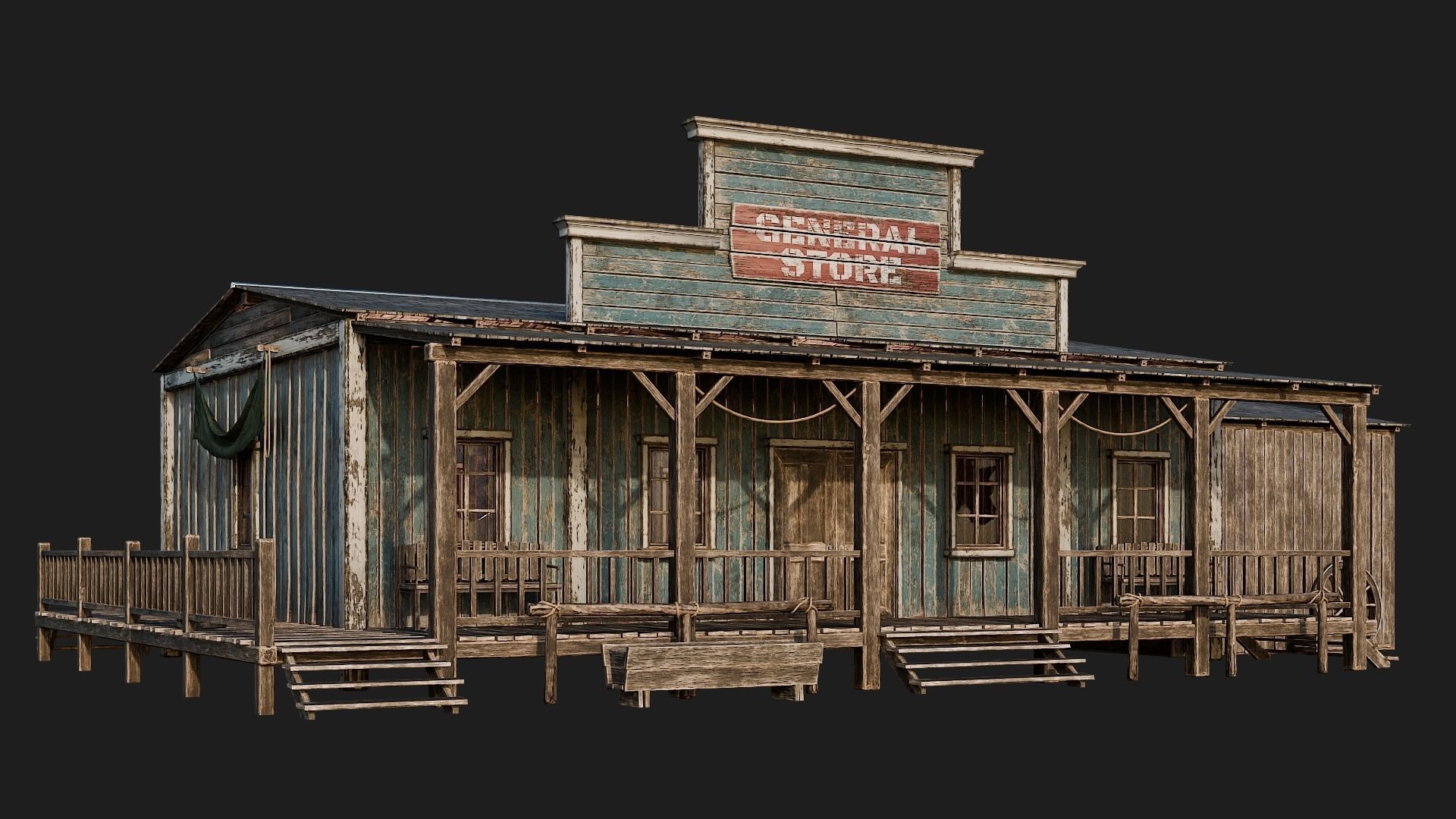 WILD WEST - 50 BUILDINGS 4K WESTERN PACK NEW Low-poly 3D model_34