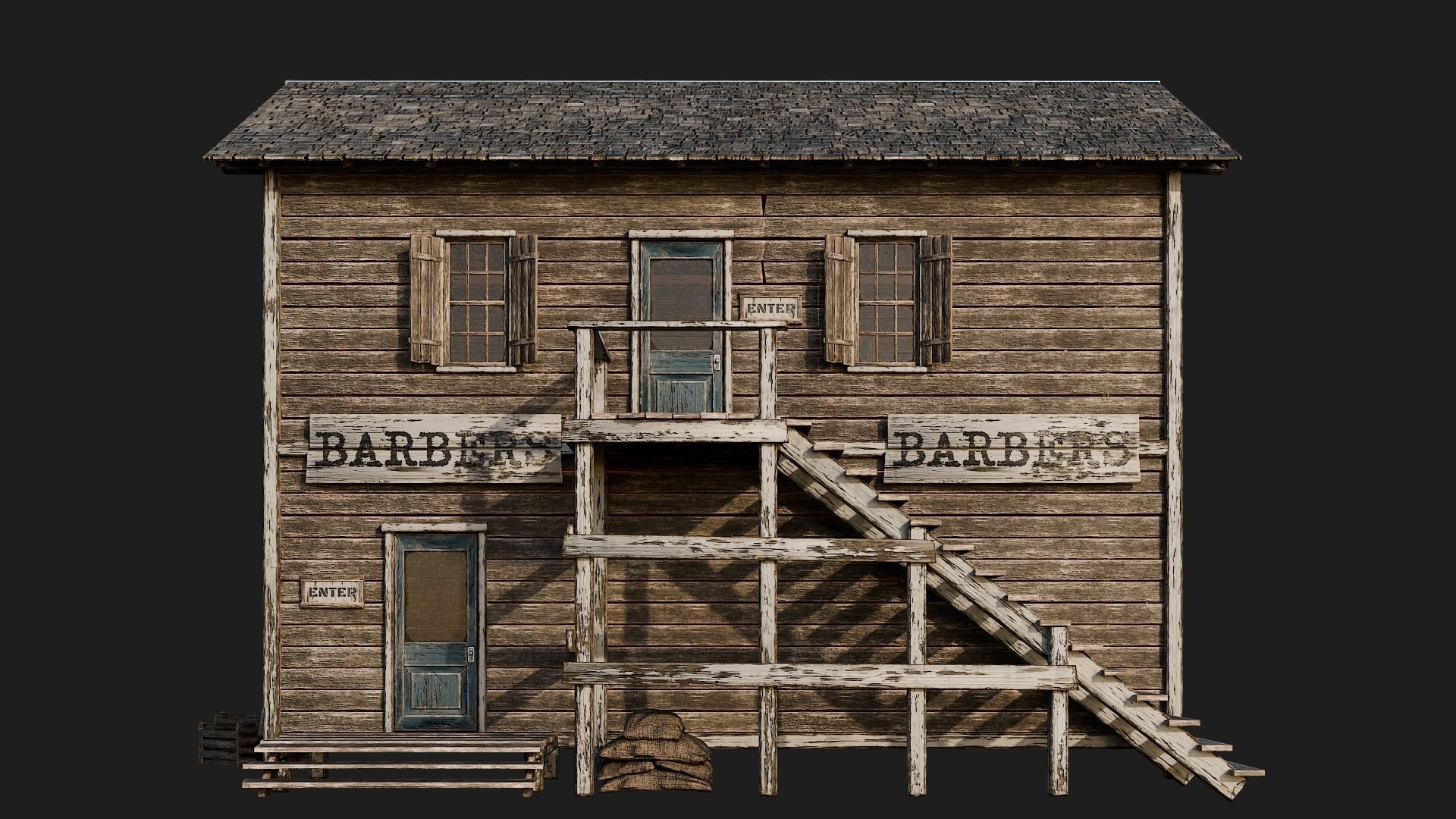 WILD WEST - 50 BUILDINGS 4K WESTERN PACK NEW Low-poly 3D model_59