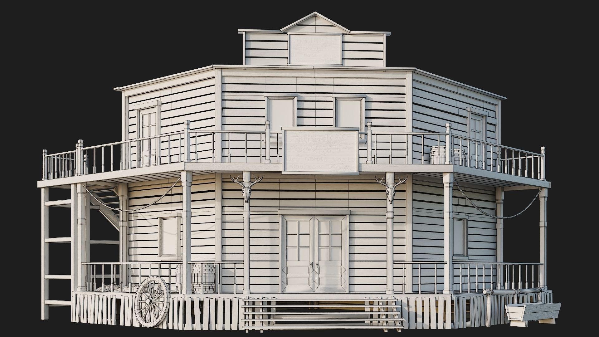 WILD WEST - 50 BUILDINGS 4K WESTERN PACK NEW Low-poly 3D model_84