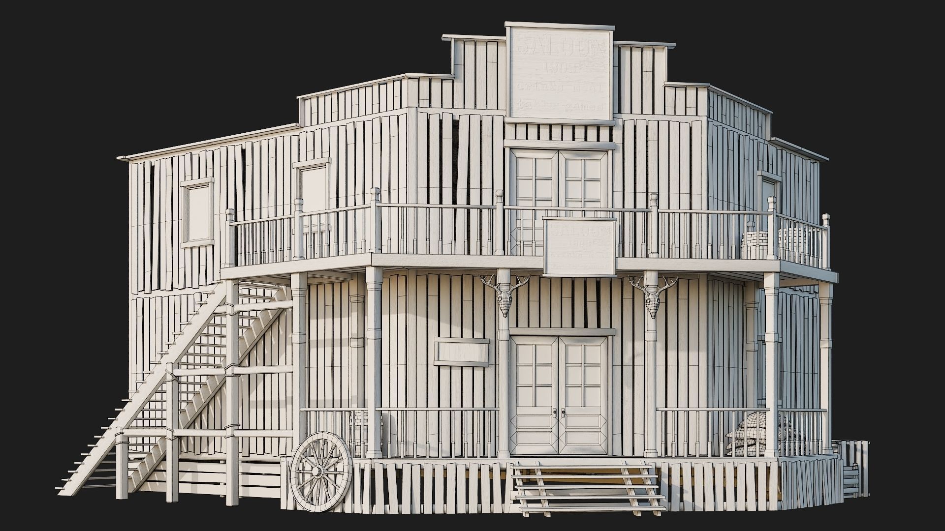 WILD WEST - 50 BUILDINGS 4K WESTERN PACK NEW Low-poly 3D model_82
