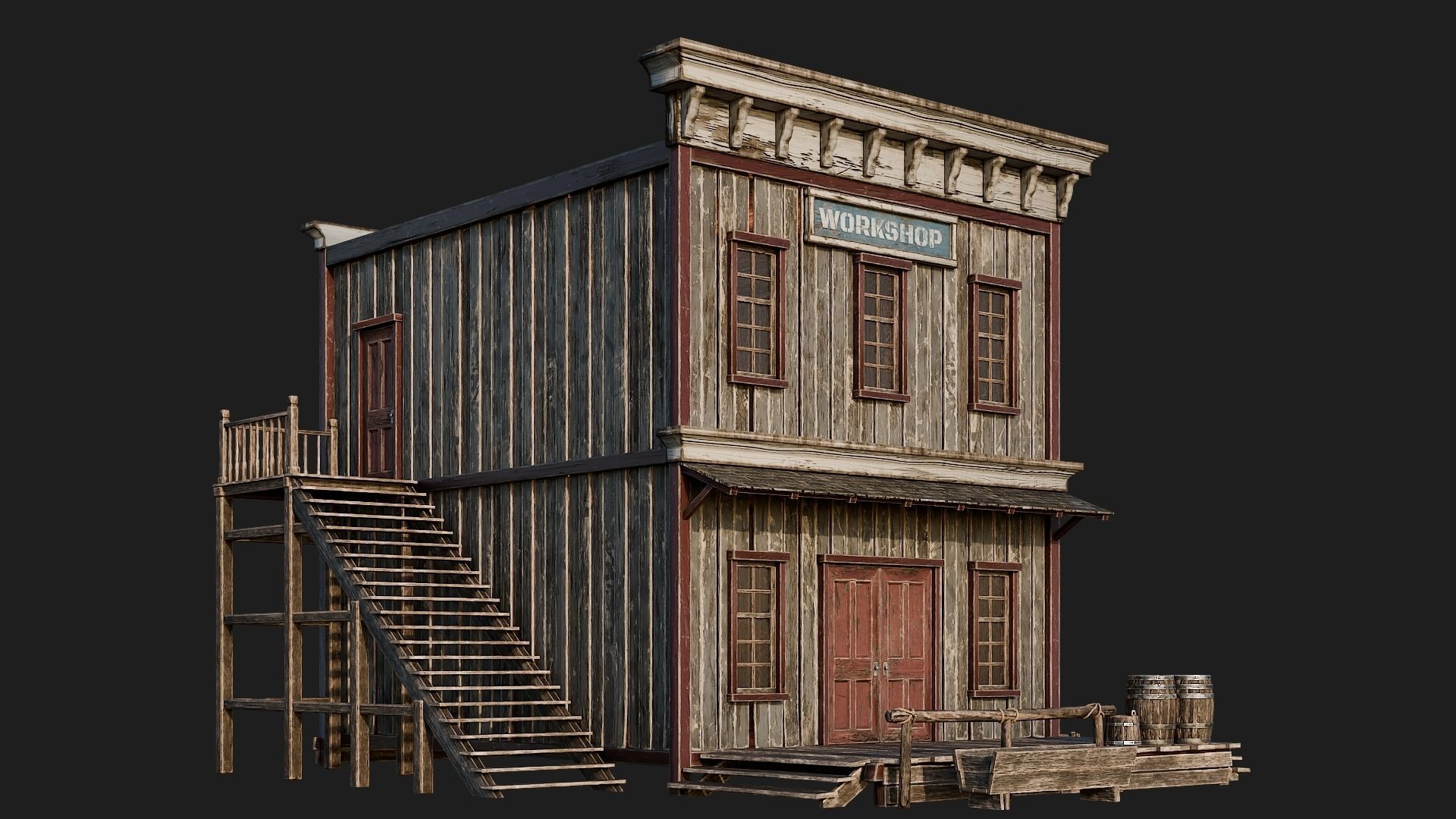 WILD WEST - 50 BUILDINGS 4K WESTERN PACK NEW Low-poly 3D model_63