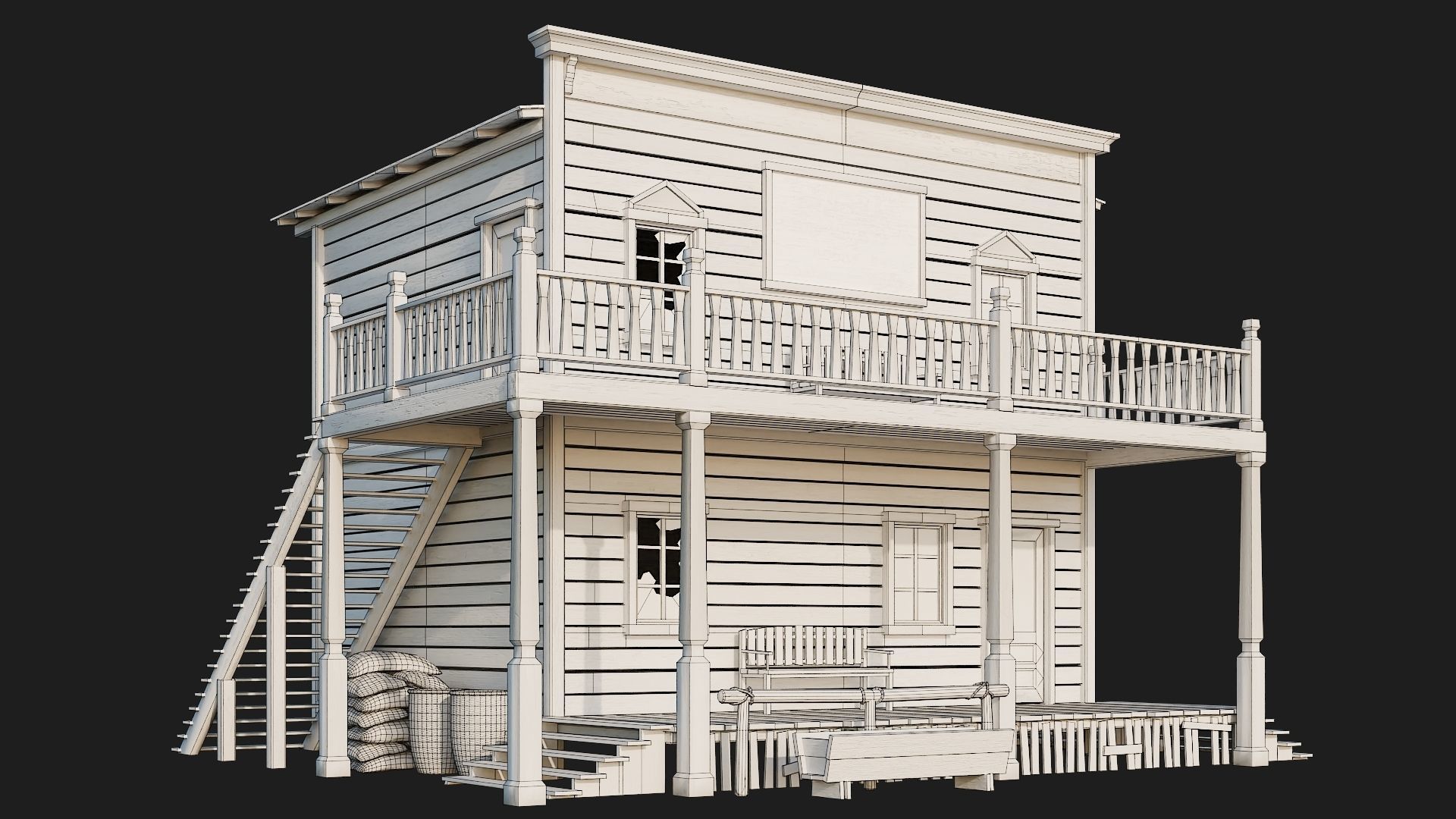 WILD WEST - 50 BUILDINGS 4K WESTERN PACK NEW Low-poly 3D model_92