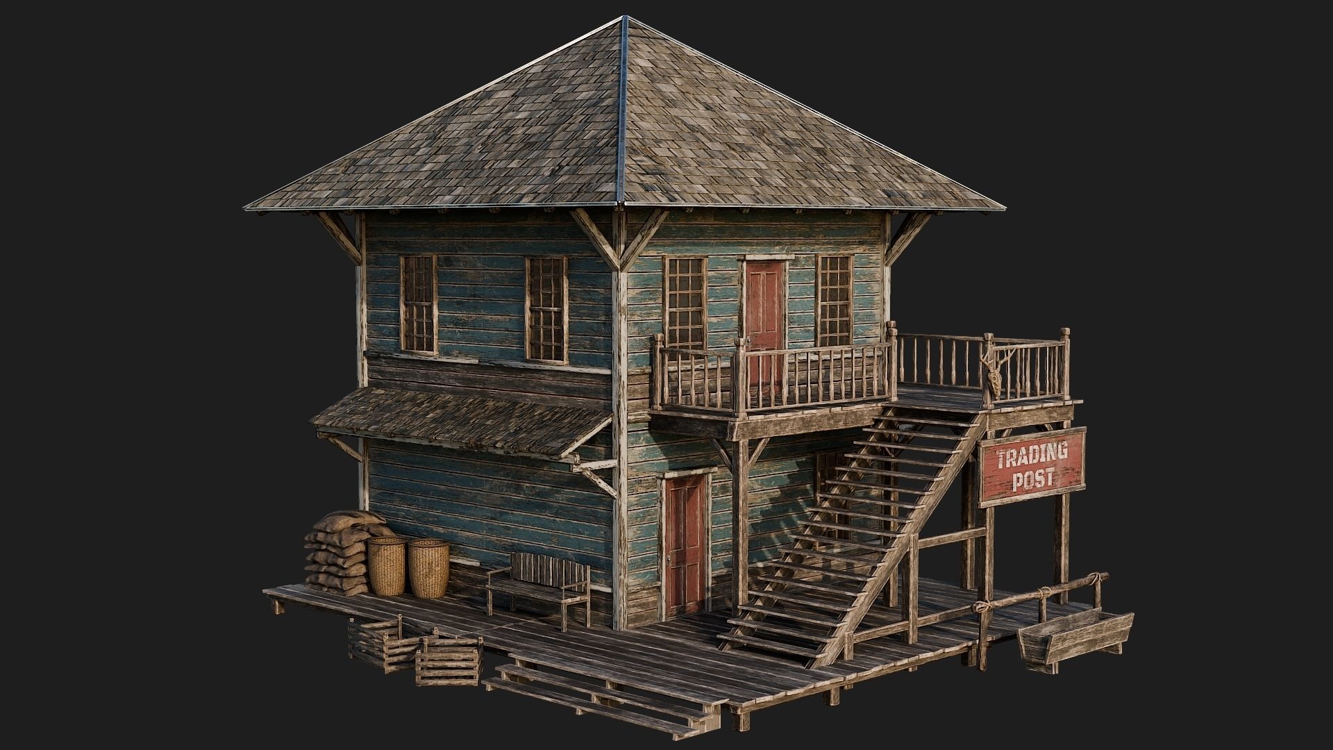 WILD WEST - 50 BUILDINGS 4K WESTERN PACK NEW Low-poly 3D model_76