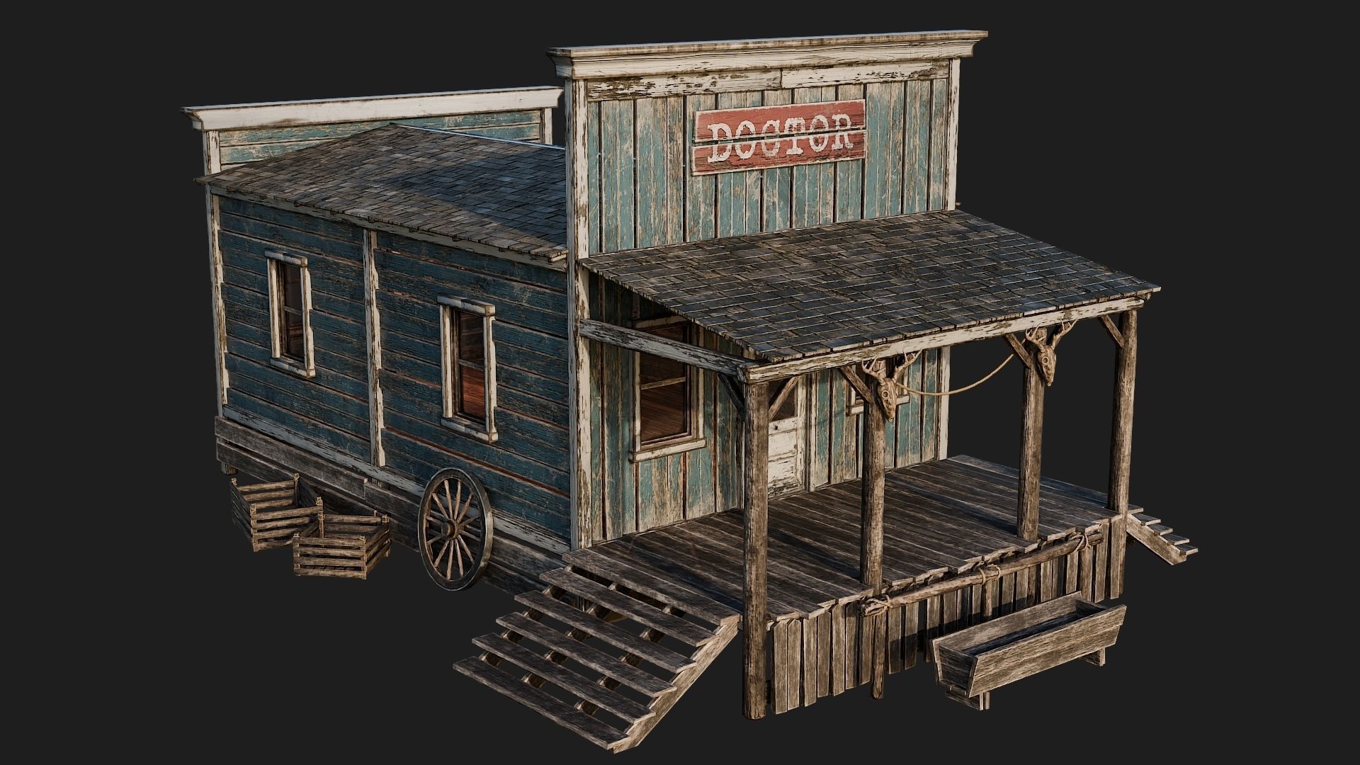 WILD WEST - 50 BUILDINGS 4K WESTERN PACK NEW Low-poly 3D model_64