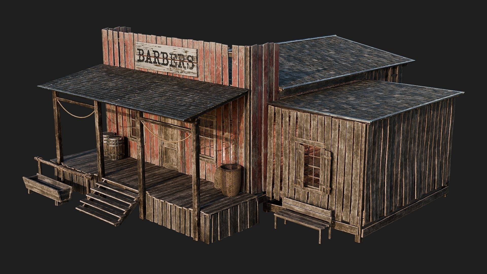 WILD WEST - 50 BUILDINGS 4K WESTERN PACK NEW Low-poly 3D model_26