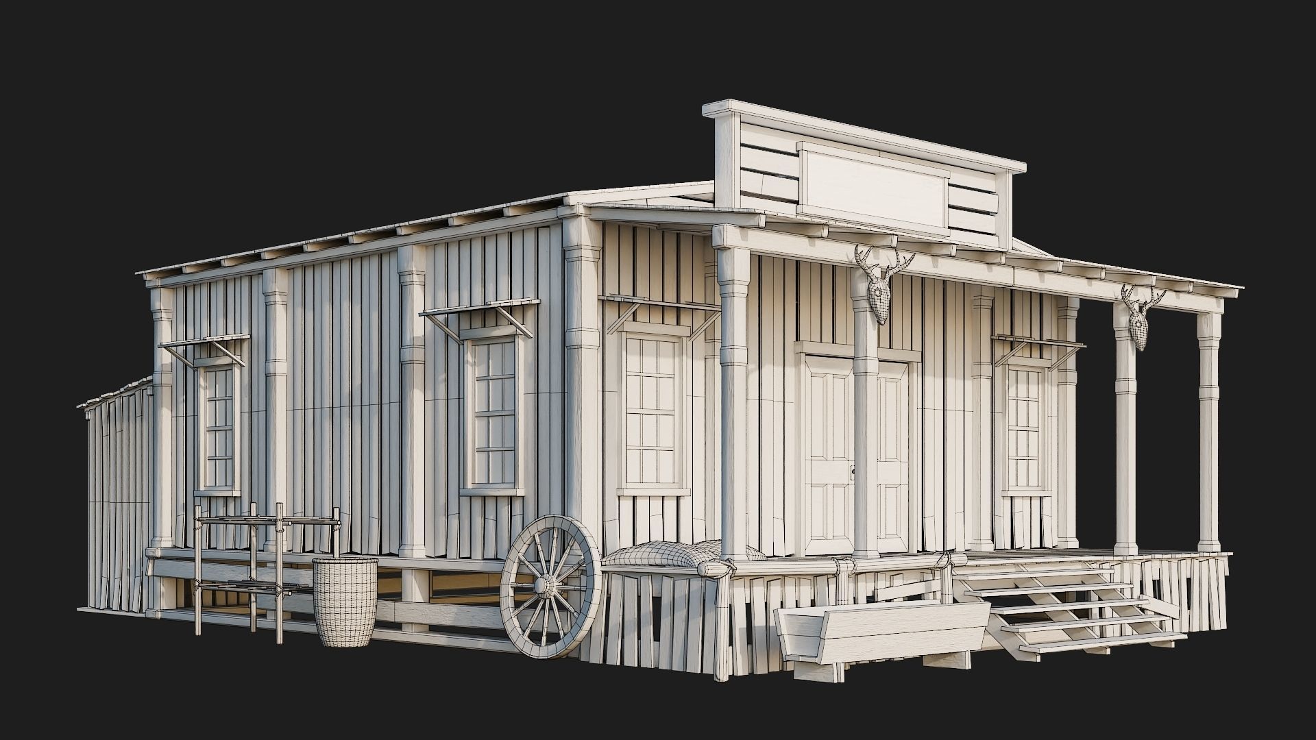 WILD WEST - 50 BUILDINGS 4K WESTERN PACK NEW Low-poly 3D model_83