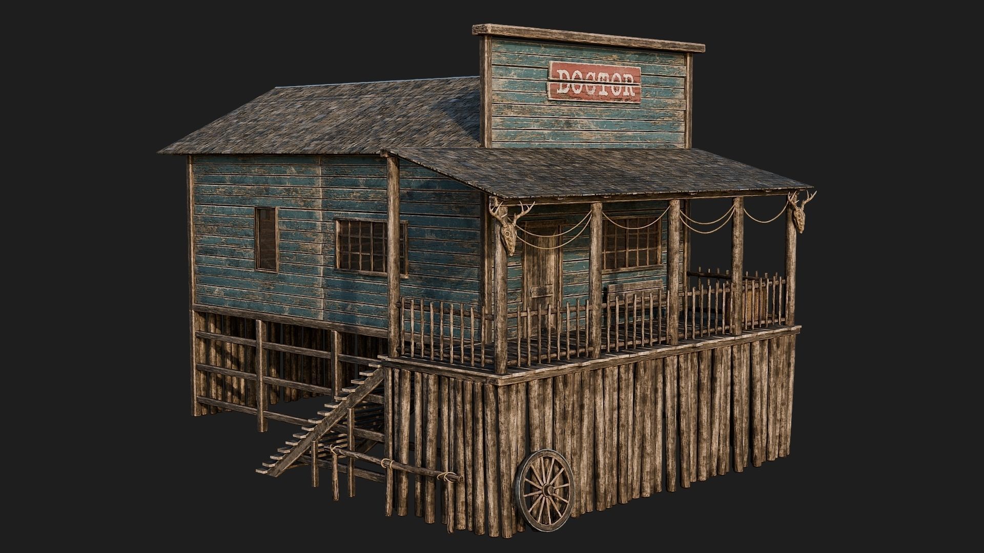 WILD WEST - 50 BUILDINGS 4K WESTERN PACK NEW Low-poly 3D model_71