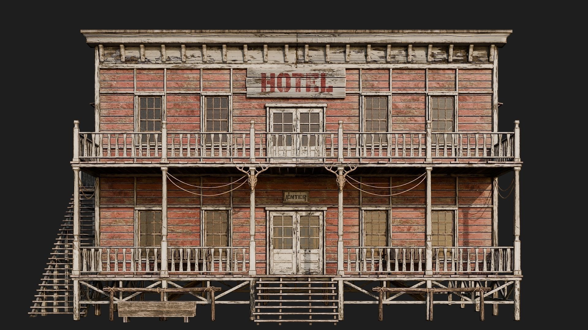 WILD WEST - 50 BUILDINGS 4K WESTERN PACK NEW Low-poly 3D model_68