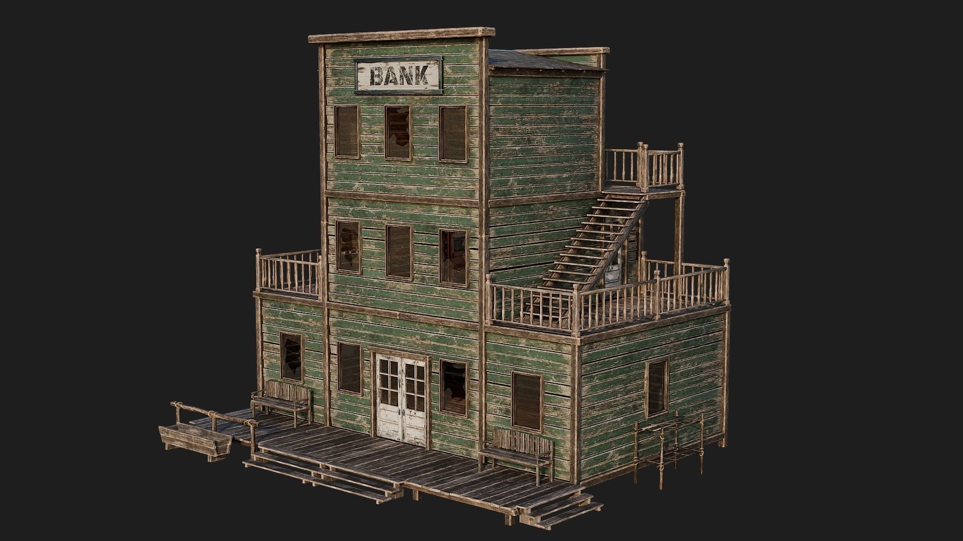 WILD WEST - 50 BUILDINGS 4K WESTERN PACK NEW Low-poly 3D model_73