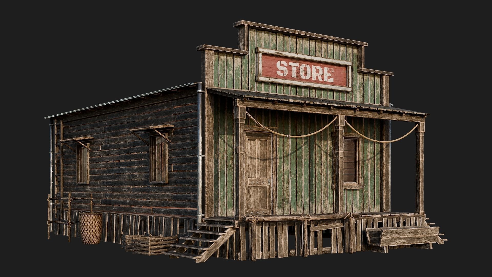 WILD WEST - 50 BUILDINGS 4K WESTERN PACK NEW Low-poly 3D model_24