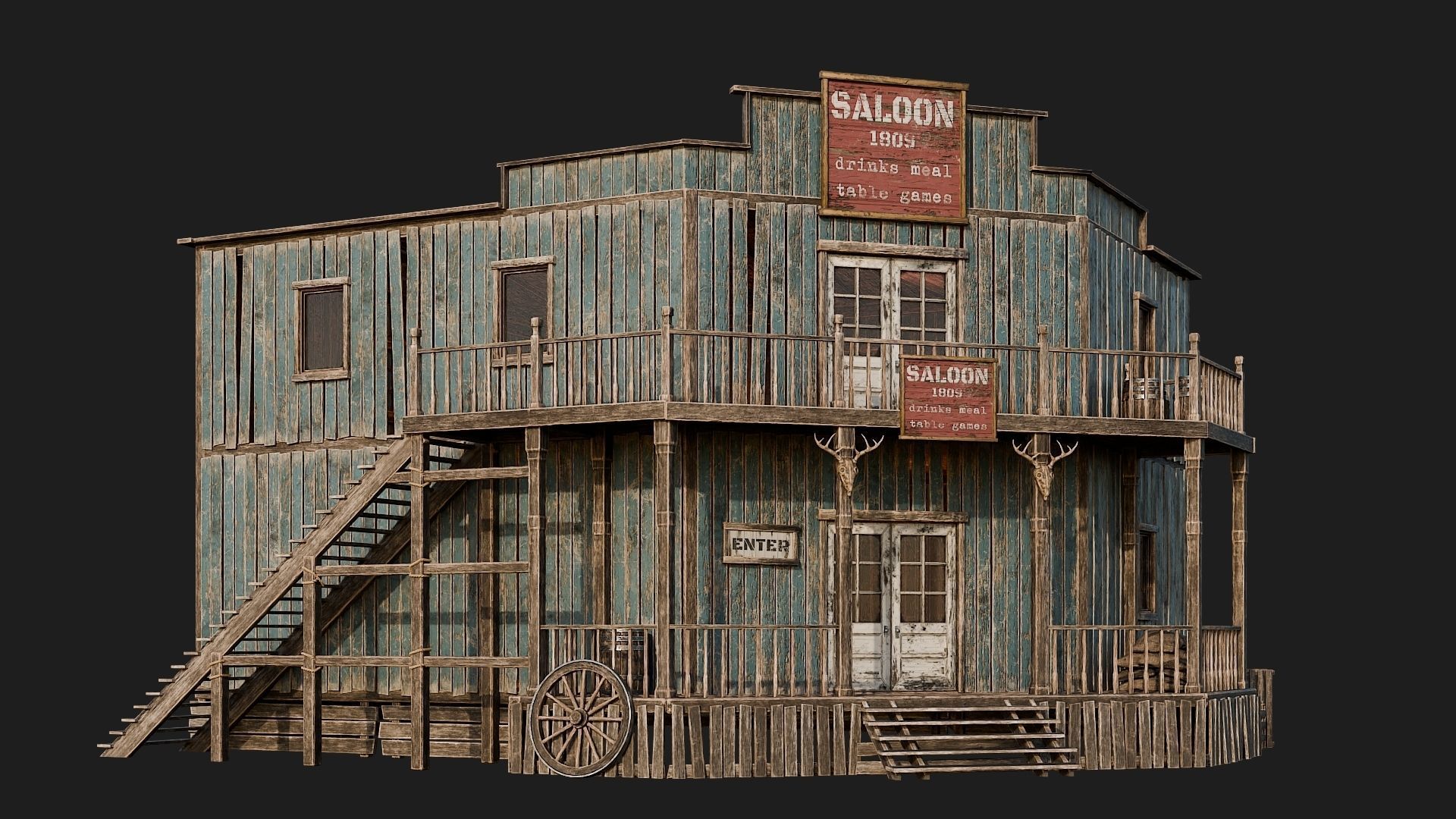 WILD WEST - 50 BUILDINGS 4K WESTERN PACK NEW Low-poly 3D model_25